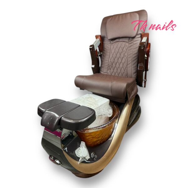 Brown and Gold Massage Pedicure Spa Chair
